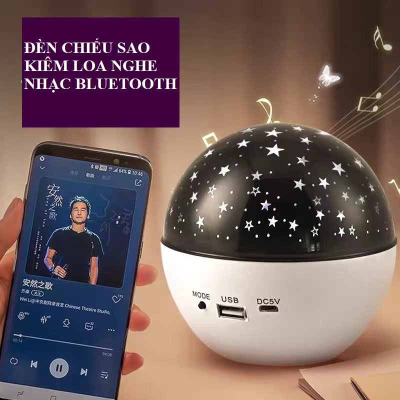 Loa Bluetooth Q3 hình ngôi sao đổi màu đèn led kèm điều khiển từ xa