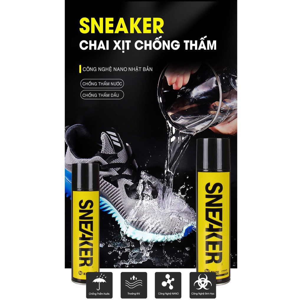 Bình xịt phủ nano Sneaker cho giày giúp chống thấm nước 300ml Greennetworks ( 1 chai )