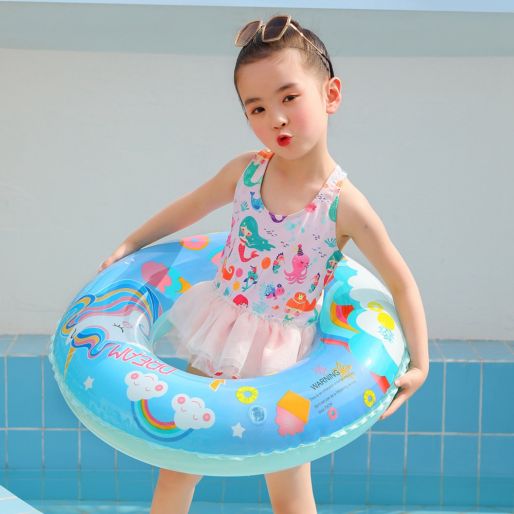 Phao Bơi Tròn Hình Kỳ Lân Dễ Thương Cho Bé Gái