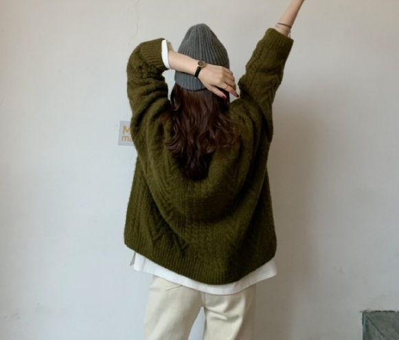 Áo Sweater dày kiểu chui đầu dáng rộng kiểu retro xinh xắn cho nữ | BigBuy360 - bigbuy360.vn