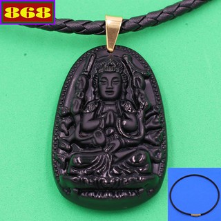 Vòng cổ dây da thiên thủ thiên nhãn đen 3.6 cm ddoetrtaeb8 - hộ mệnh tuổi tý