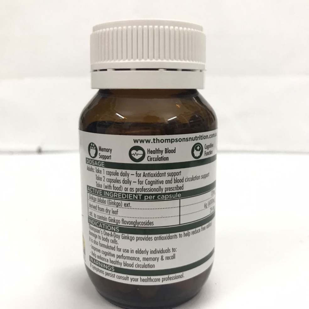 Bổ Não Thompson’s One-A-Day Ginkgo 6000mg của Úc lọ 60 viên, viên uống hoạt huyết dưỡng não hỗ trợ giảm đau đầu, hoa mắt