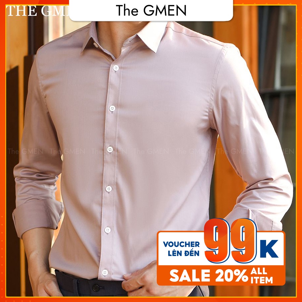 Áo sơ mi nam dài tay The GMEN Modal Shirt chất liệu vải sồi tụ nhiên, chống nhăn thoáng mát