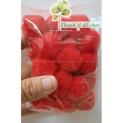 Quả bông pompom 2,5cm dạy trẻ nhận biết màu sắc làm đồ hanmade