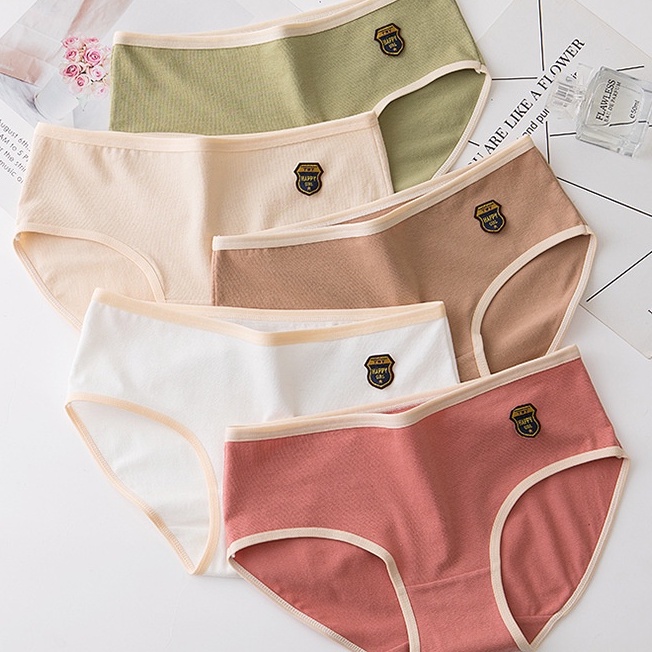 quần lót nữ cotton vải mềm mại kháng khuẩn cao cấp KIMCHIBIKINI chip nhật trơn cạp cao thoáng mát dễ thương QL010