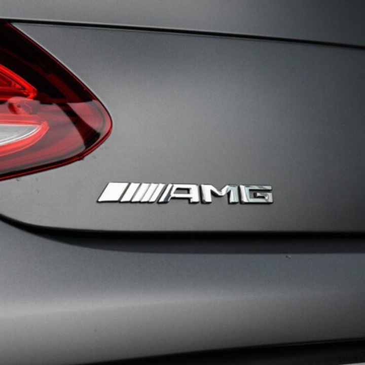 Decal tem chữ AMG dán đuôi và hông xe ô tô Mercedes, chất liệu nhựa ABS