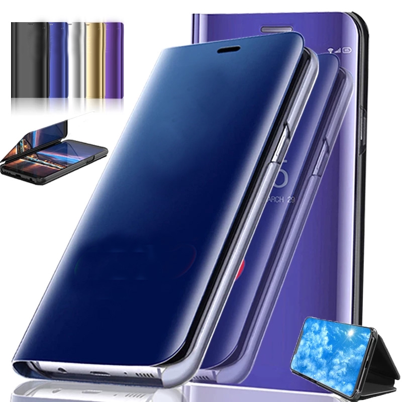 Bao Da Điện Thoại Nắp Lật Tráng Gương Cho Oppo A11 A11x A5 A9 2020 Oppo Realme X Lite Xt Q 3 Pro 5 Pro Ốp