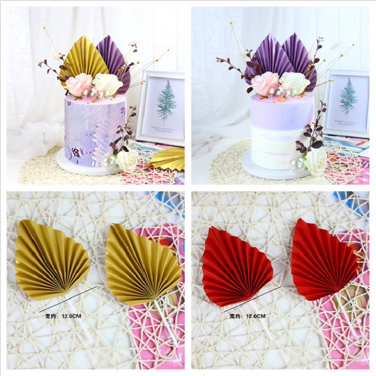 đồ cắm trang trí bánh kem [FREESHIP❤️] set 2 thẻ quạt đẹp