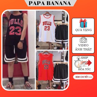 Set bộ quần sooc V kèm áo thun 3 lỗ Bull 23