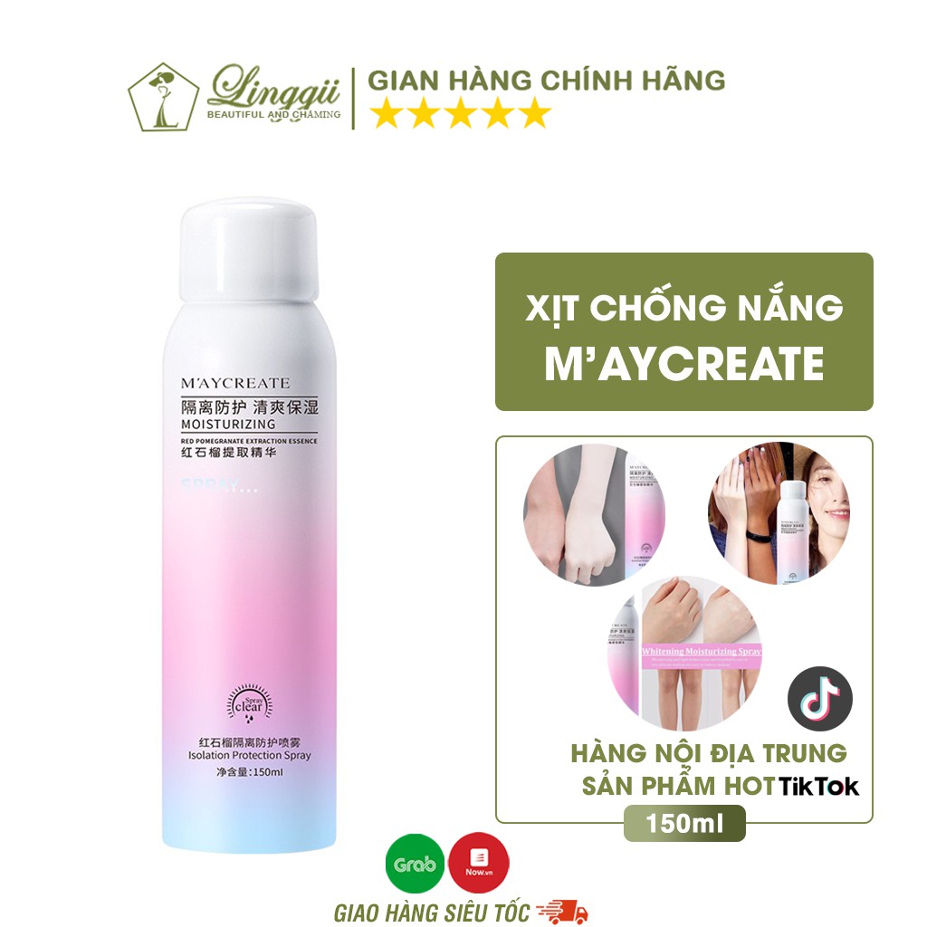 Xịt Chống Nắng Trắng Da [FREESHIP] MayCreate 150ml – Nội Địa Trung ☀️ ☀️ ☀️