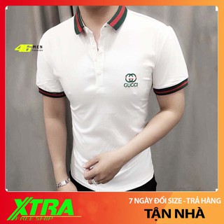 Áo thun nam nữ cổ trụ thêu logo phối cổ cực đẹp MFY011