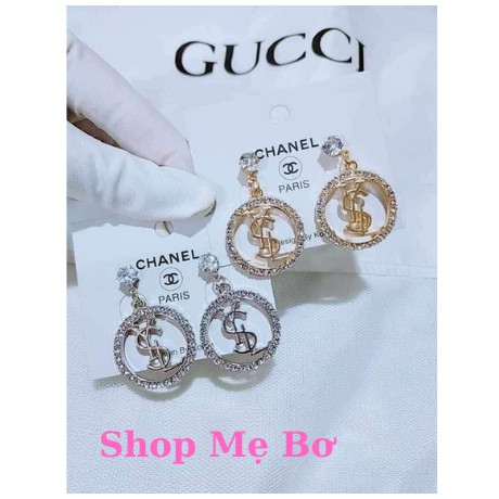 Khuyên Tai Titan Đính Kim Lấp Lánh Cá Tính Nhiều Kiểu Thép Y Tế Siêu Bền Không Dị Ứng Không Gỉ