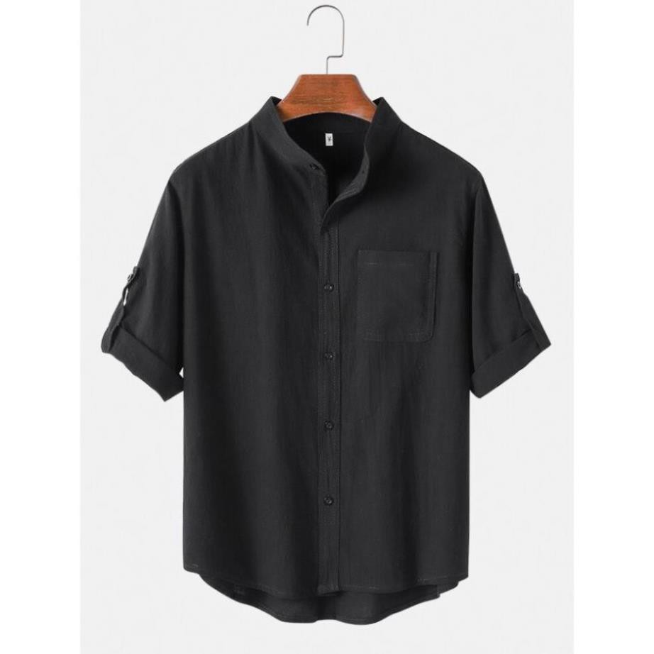 (NT) Áo Sơ Mi Nam Đũi Nhật Cổ Trụ (#) 8 | BigBuy360 - bigbuy360.vn