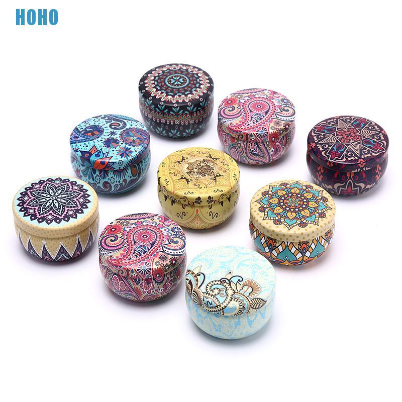 Hộp Thiếc Đựng Trà / Kẹo Họa Tiết Hoa Phong Cách Retro Độc Đáo