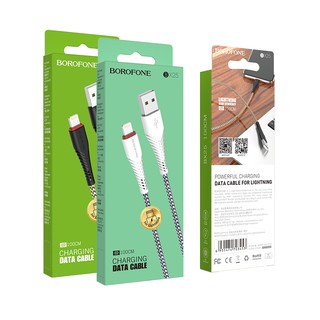 Cáp sạc điện thoại bọc dù Borofone Bx25 | Lightning - Micro - Type C