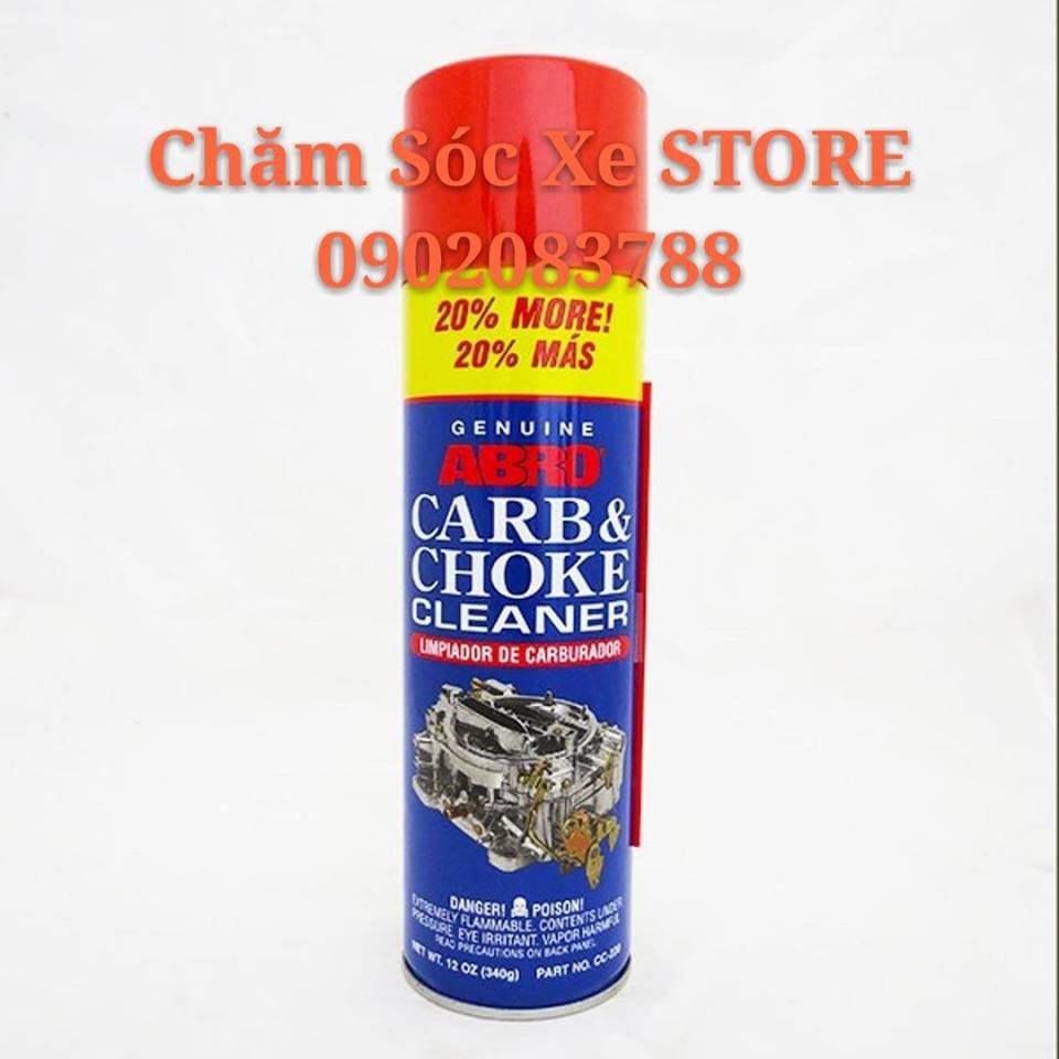 Bình Xịt Vệ Sinh Bướm Ga, Chế Hòa Khí ( Bình Xăng Con) ABRO Carb &amp; Cleaner- USA