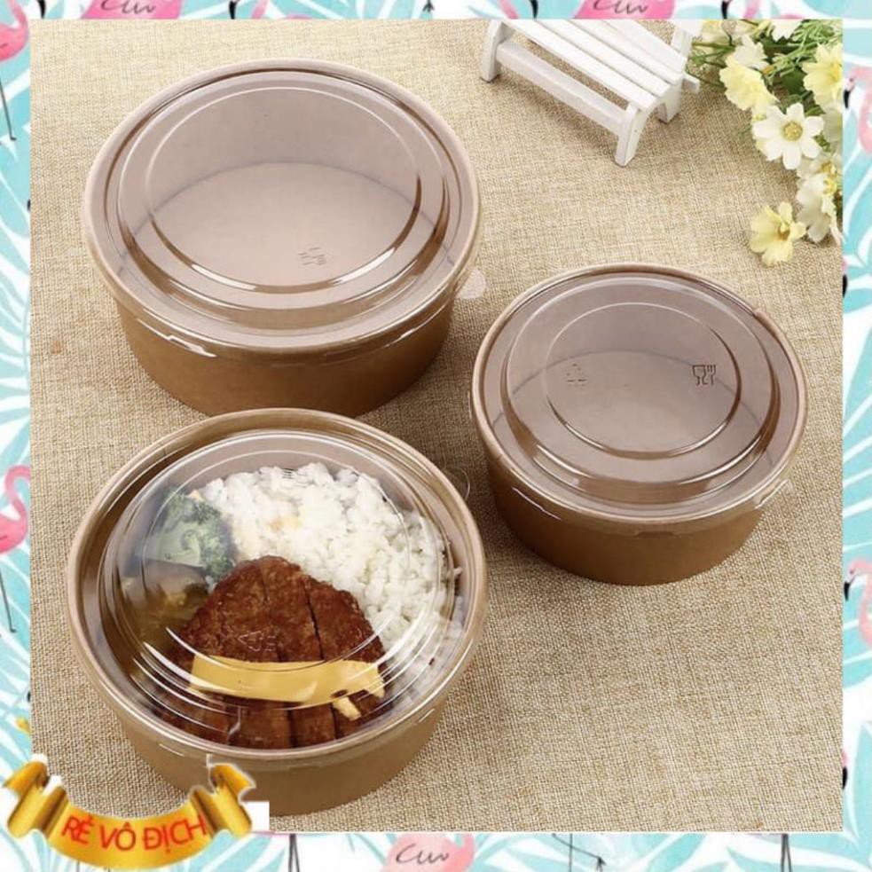 50 bát giấy kraft 1050ml nắp PET trong suốt Chất lượng Số 1 | BigBuy360 - bigbuy360.vn