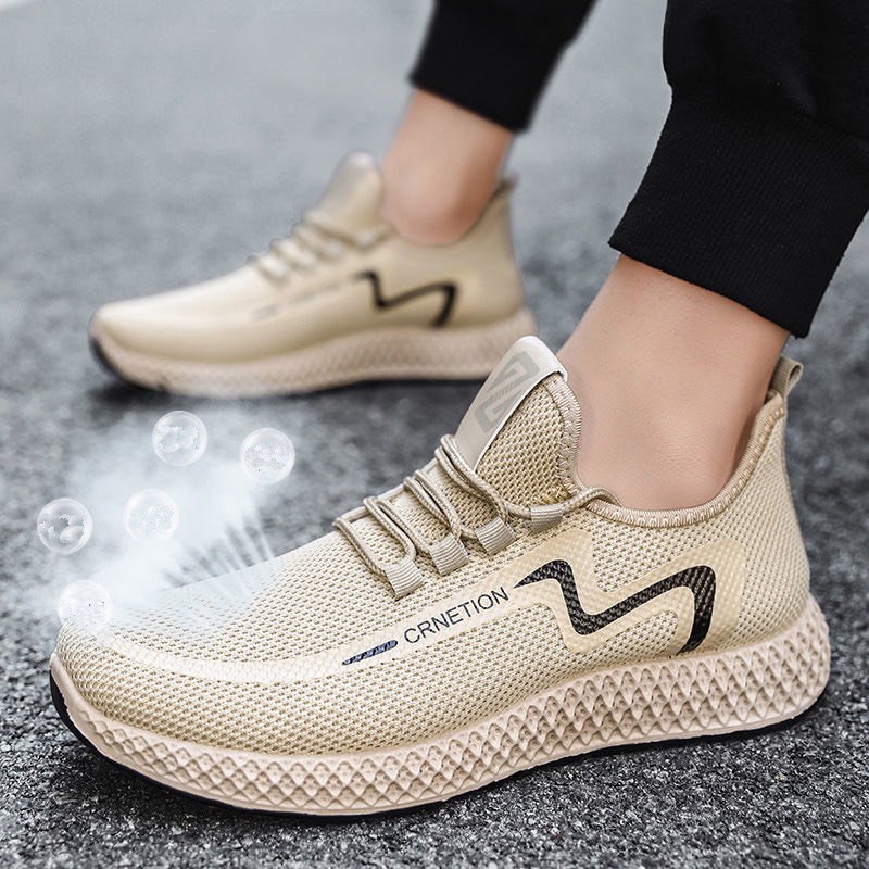 Giày thể thao nam sneaker thoáng khí Crnetionn đế đan mẫu mới 2022