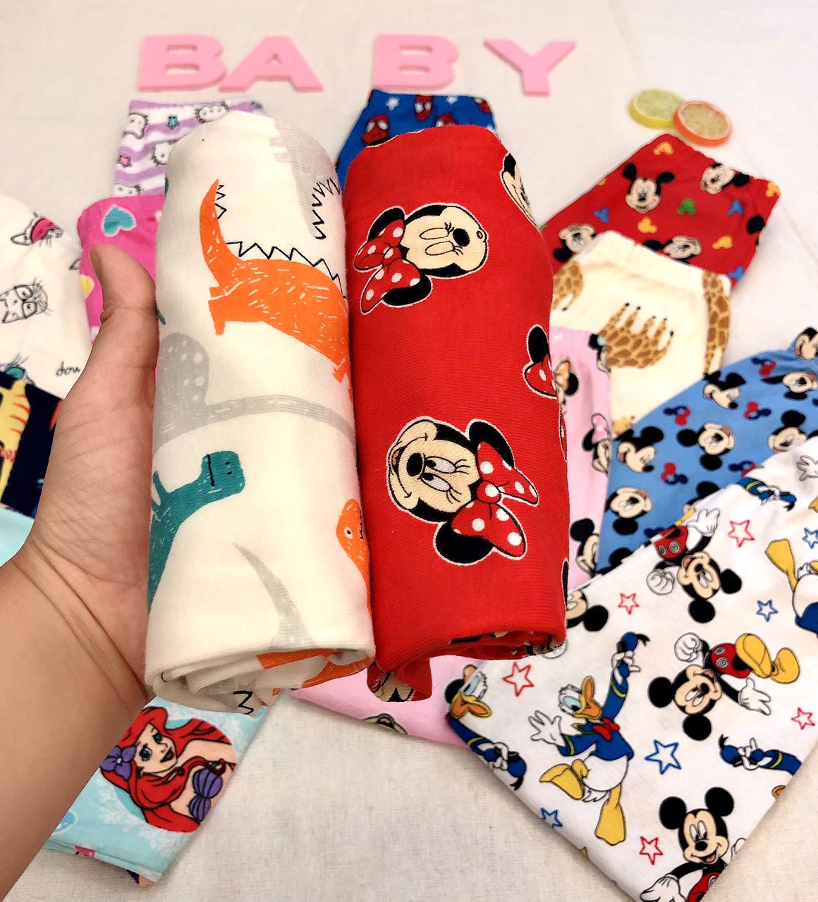 Quần dài chục cotton cho bé trai và bé gái size 6m-4y mặc