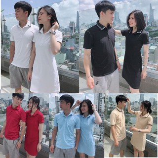 [HÌNH THẬT]Váy Áo Phông Đôi Nam Nữ Hàng Đẹp Cotton 100% Co Giãn 4 Chiều Nhiều Màu Hàng Chuẩn Cao Cấp