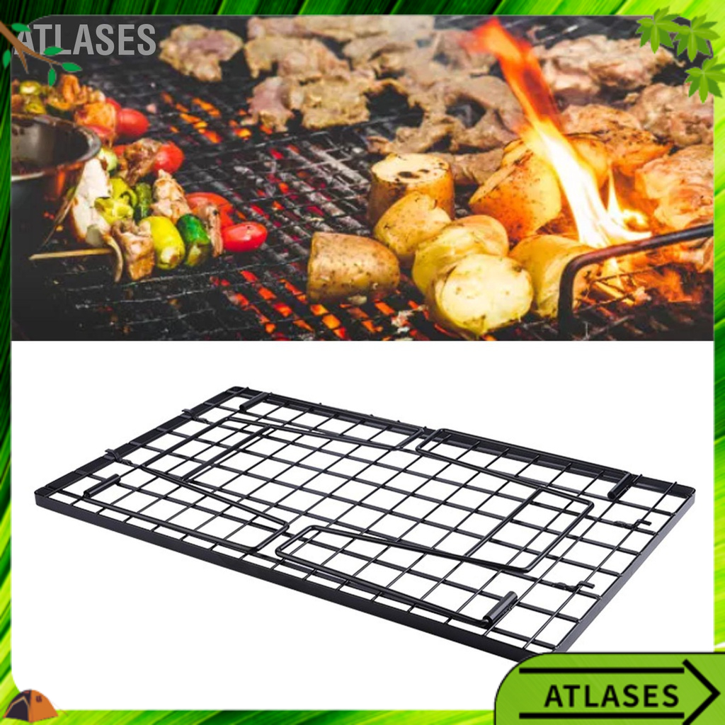 Atlases Bàn Nướng Di Động Gấp Gọn Sắt Cắm Trại An Toàn Lưới Cho Ngoài Trời Thịt Du Lịch