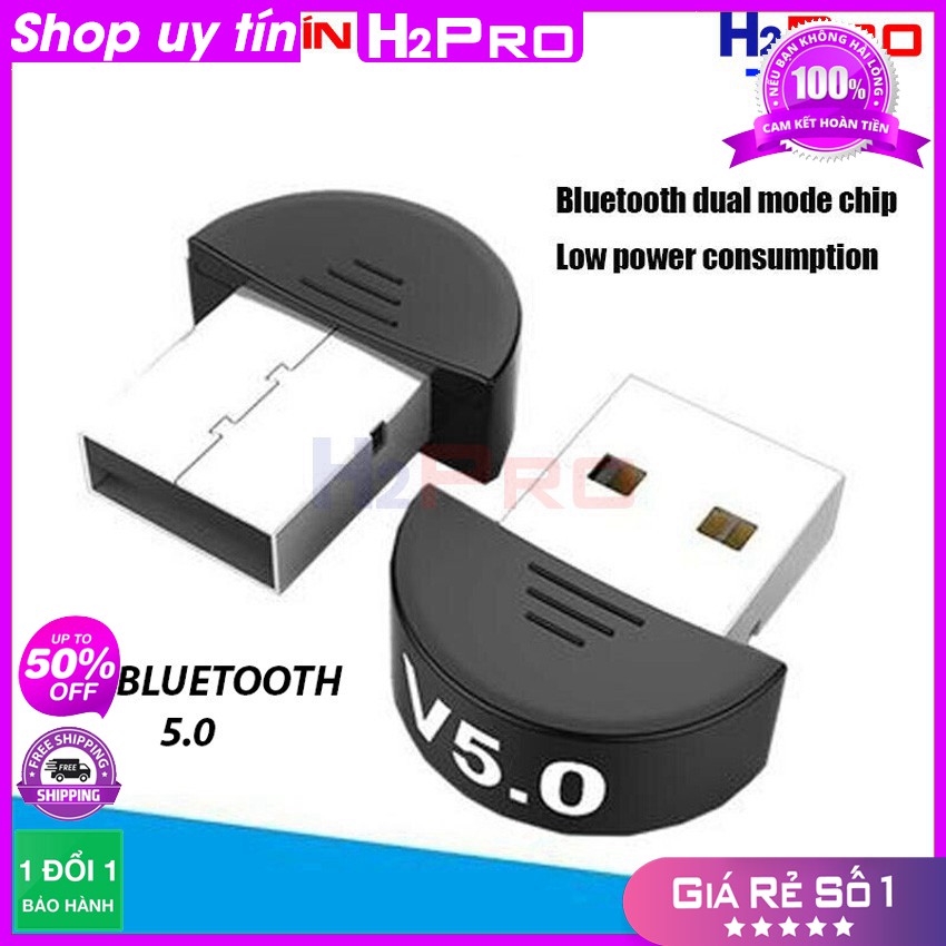 [RẺ VÔ ĐỊCH] Usb bluetooth 5.0 Dongle H2PRO làm thiết bị kết nối bluetooth cho PC, laptop
