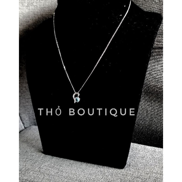 [HÀNG MỸ] Dây chuyền bạc Tây SIRGID OLSEN đá xanh ngọc uốn cong