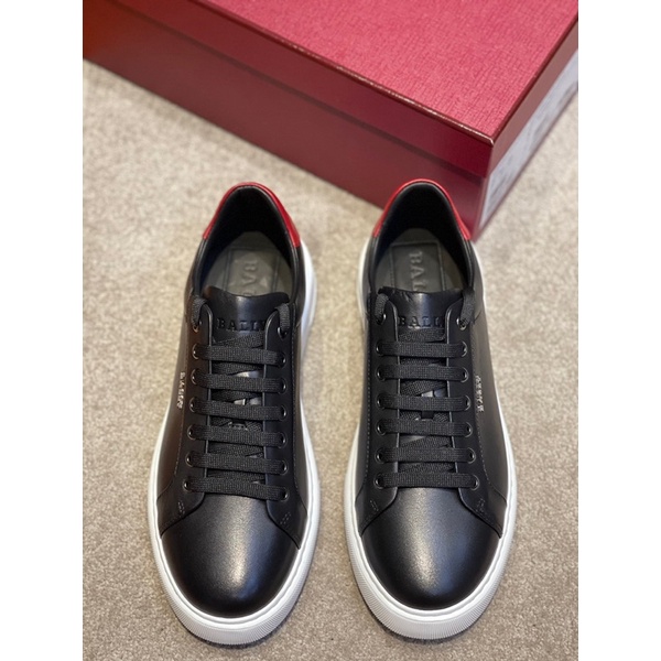 Giày thể thao nam gót đỏ thương hiệu Bally da thật cao cấp