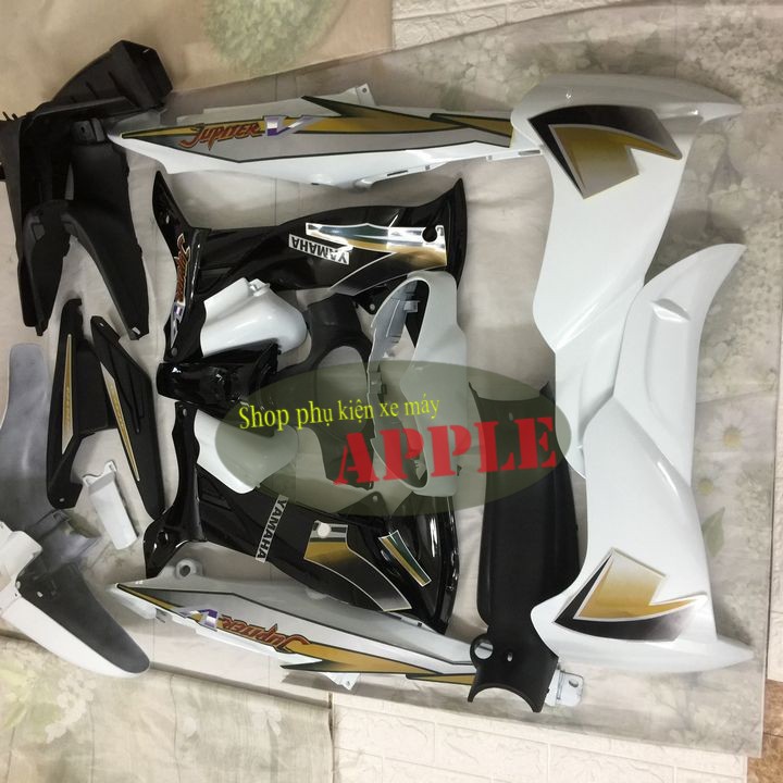 Bộ dàn áo nhựa xe JUPITER V - Màu TRẮNG PHANH CƠ -nhựa nguyên sinh ABS cao cấp siêu bền đẹp - A2099
