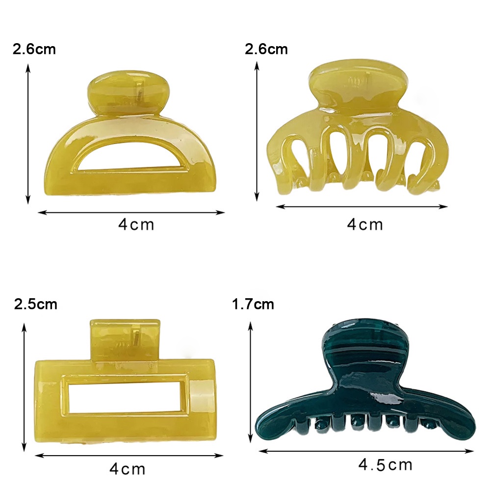 Set 4 Kẹp Tóc Càng Cua Thời Trang Hàn Quốc Cho Nữ