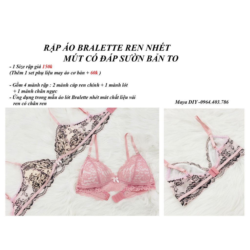 MR16- RẬP ÁO BRALETTE REN NHÉT MÚT CÓ ĐÁP SƯỜN BẢN TO