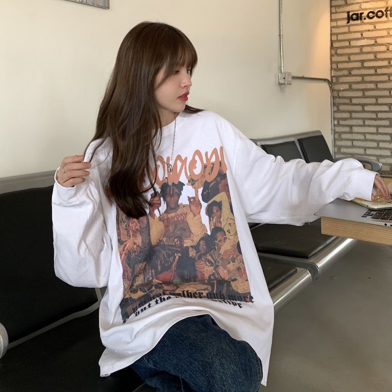 Áo Hoodie Dài Tay Dáng Rộng Thời Trang Hip Hop Mỹ 2022