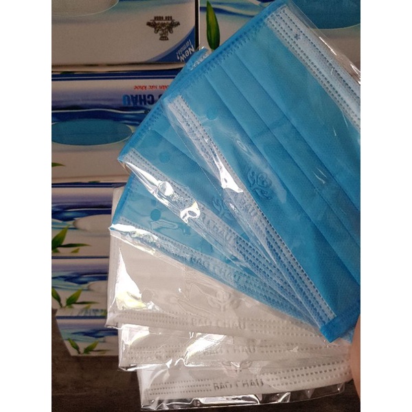 Hộp 50 túi khẩu trang Bảo Châu 4 lớp, hàng xịn sò 1 cái/1 túi