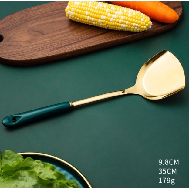 Set đồ nấu ăn 6 món mạ vàng cao cấp cho các  mẹ ( mua cả set tặng giá treo cao cấp )