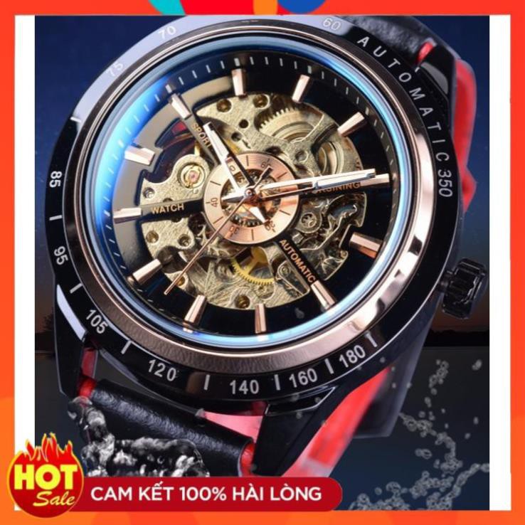 Đồng hồ nam Tevise cơ lộ máy Nhật chính hãng 829 automatic chống xước - chống nước, dây da mềm cao cấp