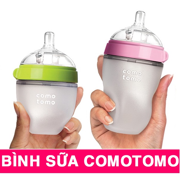 Bình sữa cho bé tập bú Comotomo silicon hàn quốc siêu mềm cao cấp 150ml/250ml