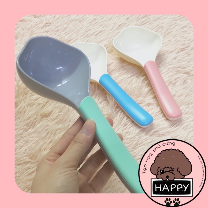 Muỗng múc hạt cho thú cưng phối màu / Thìa nhựa xúc hạt chó mèo [Ảnh thật][Có sẵn] - Tạp Hoá Thú Cưng Happy