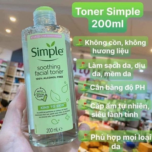 Nước hoa hồng Simple, Toner Simple Kind To Skin Soothing Facial