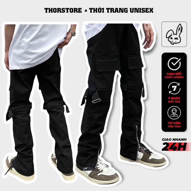 quần kaki nam nữ,thiết kế túi hộp phối dây kéo lai quần ms Box zip