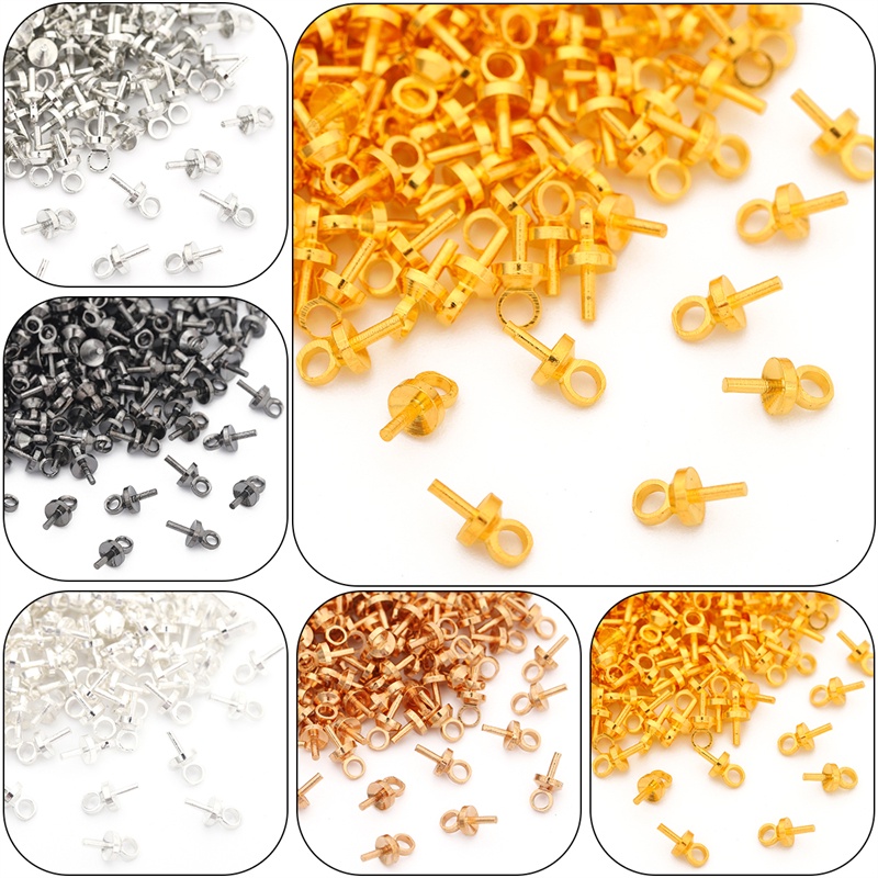 50 Phụ kiện hạt mắt cừu tròn Beadia bằng đồng làm trang sức diy