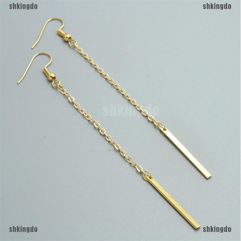 Khuyên tai dáng dài phối dây đơn giản thanh lịch