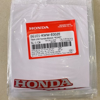 Tem Chữ Honda Trắng Viền Đỏ Chính Hãng