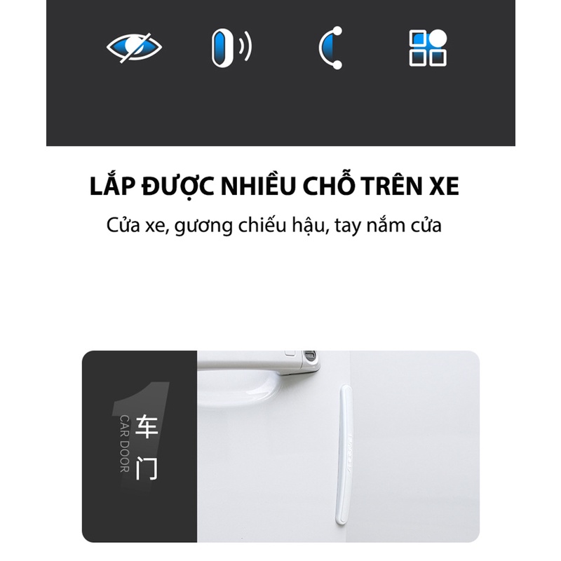 Combo 4 miếng dán chống va đập cửa xe ô tô chất liệu PVC siêu chịu lực, chống mài mòn