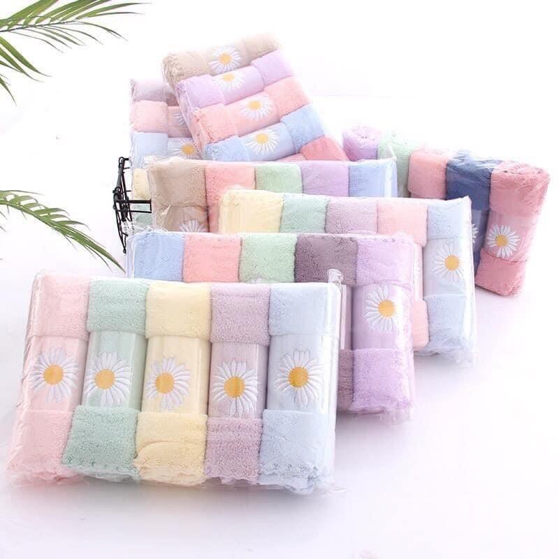 ❣️❣️❣️ SET 5 KHĂN MẶT THÊU HOA CÚC XUẤT HÀN | Shopee Việt Nam