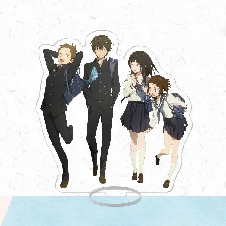 Standee IN HÌNH Hyoouka Kem đá tượng acrylic anime mica chibi mô hình trang trí góc làm việc học tập