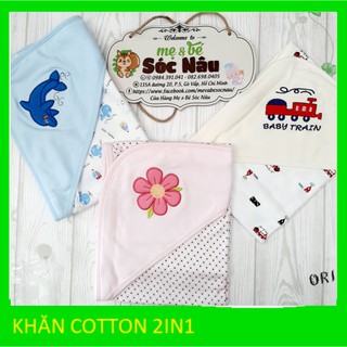 Khăn ủ coton có nón dành cho bé