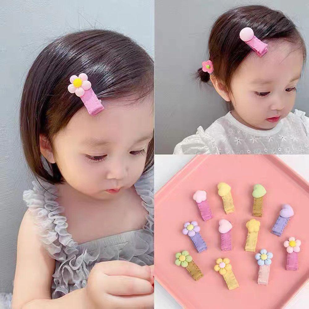 Kẹp Tóc Đính Ruy Băng Họa Tiết Hoa / Trái Tim / Chấm Bi Xinh Xắn Cho Nữ