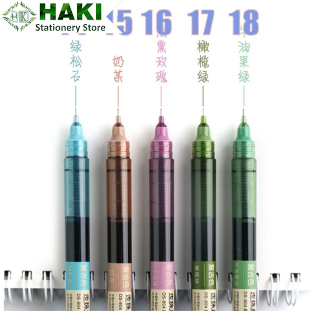 Bút mực gel ngòi 0.5mm HAKI, bút mực 18 màu sắc tùy chọn B25