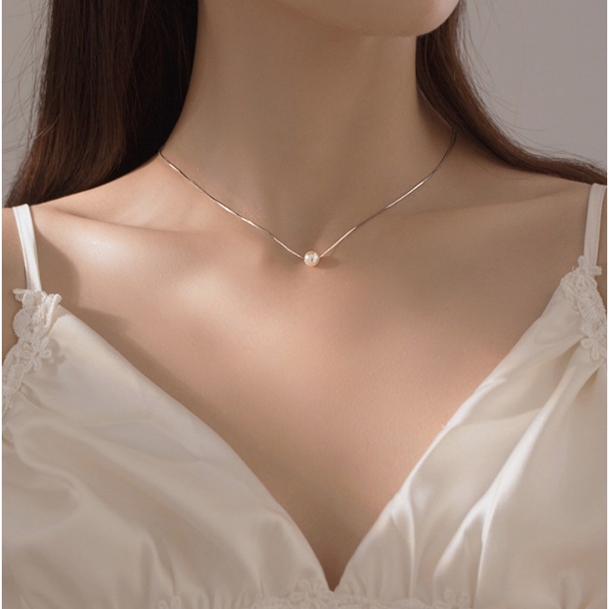 Vòng cổ Ngọc Trai Mạ Bạc 925 Thời Trang