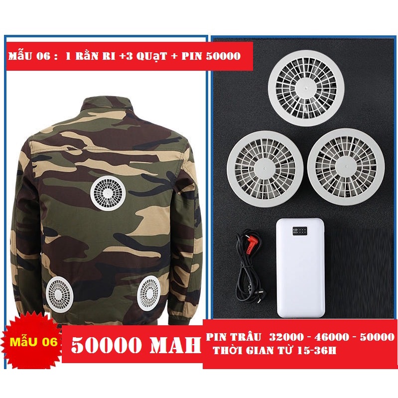Sỉ 8xx Áo Điều Hòa Công Nghệ Nhật Bản, 4 quạt, pin khủng  tới 50,000 MHA thời gian 10-12 giờ